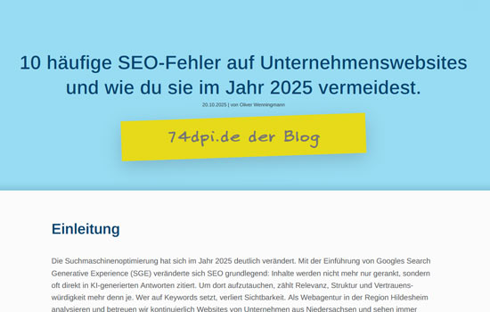 10 häufige SEO Fehler von Unternehmen - hildesheim